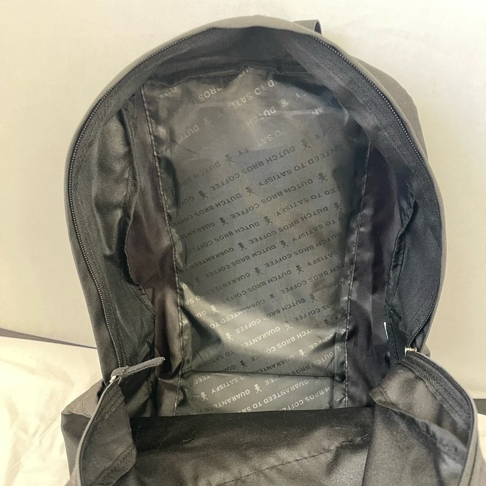 Dutch Bros Black Backpack w Yellow Windmill Logo Patch